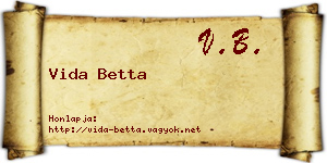 Vida Betta névjegykártya
